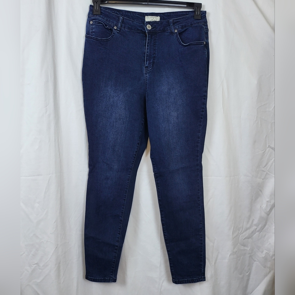 Eloquii Womens Dark Wash Classic Regular Fit Sculpting Lycra Skinny Jeans 16